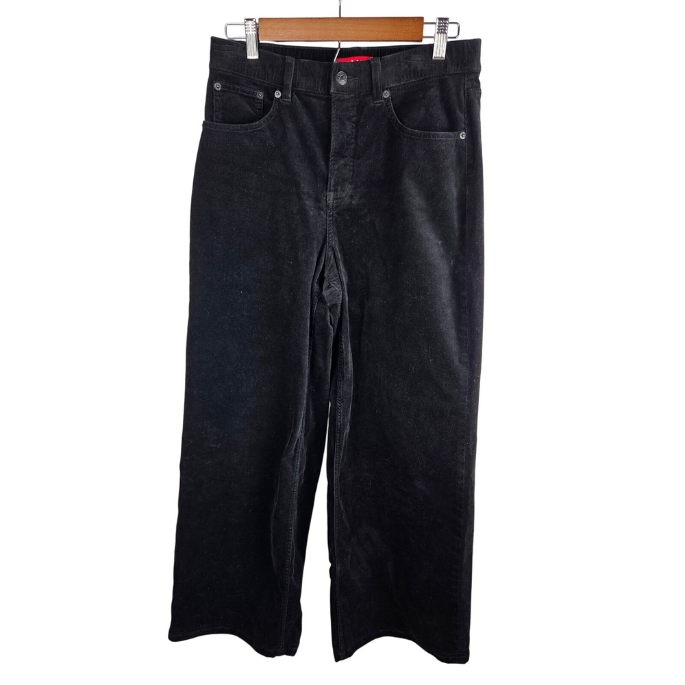 Spanx  Authentic 360 Corduroy Wide Leg Jeans MP Black High Rise Shaping Academia